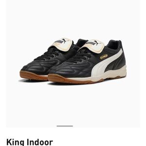 Puma Black and White Indoor Soccer Shoes